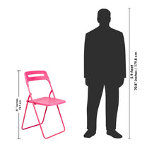 Premium Pink Plastic Folding Leisure Office & Dining Chair