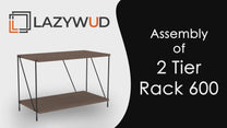 Lazywud DIY String Rack Bed Side Table For Bedroom and Corner Table for Living Room (Walnut)