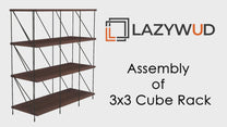 Lazywud DIY Cube Rack Storage For Bed Room, Study Room, Kitchen Organizer (Walnut)