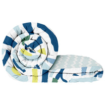 180 GSM White Abstract Microfiber Fusion Reversible Single Comforter