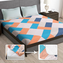 Arena 186 TC Peach Double Size Fitted Bedsheet With 2 Pillow Cover