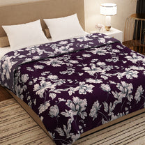 Finley 300 GSM Purple Floral Double Size Blanket