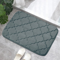 2 Units Encore Memory Foam Quatre Foil Grey Doormat