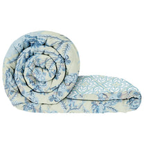 180 GSM Cream Floral Microfiber Fusion Reversible Double / Single Comforter