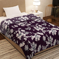 Finley 300 GSM Purple Floral Single Size Blanket