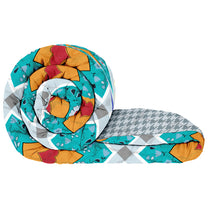 180 GSM Multicolor Abstract Microfiber Fusion Reversible Double Comforter