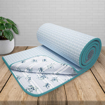 Super Soft Cambric Cotton White & Light Blue Geometric Single Dohar