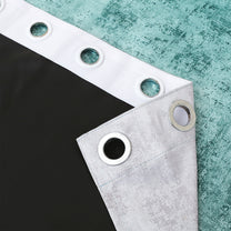 2 Pcs Mint Green and Light Grey Abstract  Digital Faux Silk Medium room Darkening Window | Door | Long Door Curtains