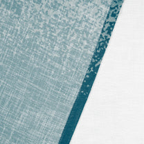 2 Pcs Teal & White Sheer Window / Door / Semi Long Door/ Long Door Curtains
