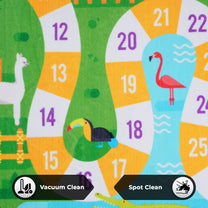 Story@Home Green Zoo Animals Design Printed Carpet With Anti-Skid Back For Kids