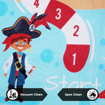 Story@Home Sky Blue Sea Pirate Design Printed Carpet With Anti-Skid Back For Kids