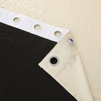 2 Pcs Blackout Foil Beige & Golden Hexagon Window/Door/Long Door Curtains