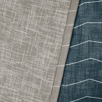 2 Pcs Navy Blue & Ivory Sheer Window / Door / Semi Long Door/ Long Door Curtains