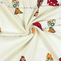 2 Pcs 300GSM Red Bohemian Cotton Canvas Curtain Window/Door/Semi Long Door/Long Door Curtains