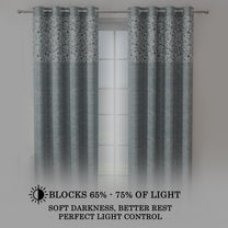 2 Pcs 250 GSM Blue & Grey Topaz Polyester Window / Door / Semi Long Door/ Long Door Curtains