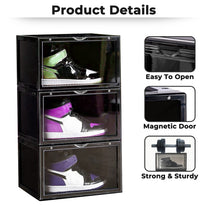 Story@Home Black Stackable Sneaker Box For Storing Sneakers Shoes Footwear