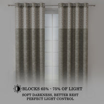 2 Pcs 250 GSM Beige Topaz Polyester Window / Door / Semi Long Door/ Long Door Curtains