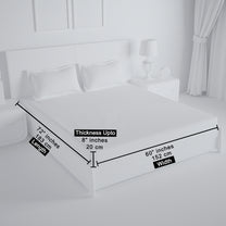 Arena 186 TC Black & White Queen Size Fitted Bedsheet With 2 Pillow Cover