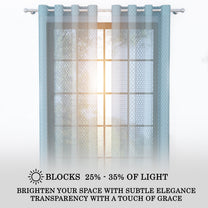 2 Pcs Bluish Grey Sheer Transparent Linen Sheer Window | Door | Semi Long Door | Long Door Curtains