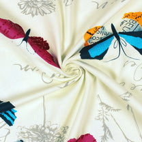 2 Pcs 300GSM White & Pink  Bohemian Cotton Canvas Curtain Window/Door/Semi Long Door/Long Door Curtains