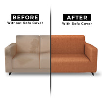 Sofa Cover Combo – 1 Pc 1 Seater, 1 Pc 2 Seater, and 1 Pc 3 Seater Elastic Stretchable in Orange Criss Cross Pattern by Story@Home