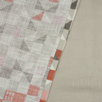 2 Pcs Orange & Ivory Sheer Window / Door / Semi Long Door/ Long Door Curtains