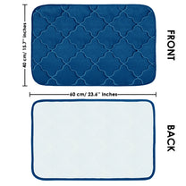 2 Units Encore Memory Foam Quatre Foil Peacock Blue Doormat