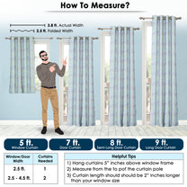 2 Pcs Blackout Foil Light Grey & Golden Splatter Window/Door/Semi Long Door/Long Door Curtains