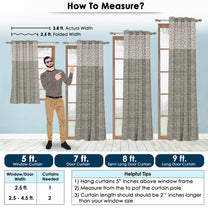 2 Pcs 250 GSM Beige Topaz Polyester Window / Door / Semi Long Door/ Long Door Curtains