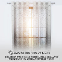 2 Pcs Black & Grey Sheer Window / Door / Semi Long Door/ Long Door Curtains