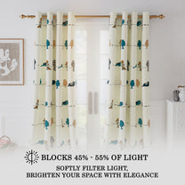 2 Pcs 300GSM Mustard Bohemian Cotton Canvas Curtain Window/Door/Semi Long Door/Long Door Curtains