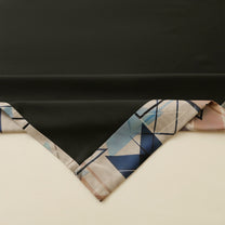 2 Pcs Ivory Geometric Digital Faux Silk Medium room Darkening Window | Door | Long Door Curtains