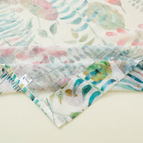 2 Pcs White & Green Sheer Window / Door / Semi Long Door/ Long Door Curtains