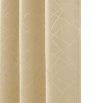 2 Pcs Blackout Foil Beige & Golden Criss Cross Window/Door/Long Door Curtains