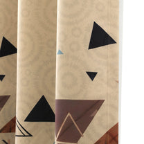 2 Pcs Ivory Geometric Digital Faux Silk Medium room Darkening Window | Door | Long Door Curtains