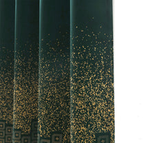 2 Pcs Green and Beige Abstract Digital Faux Silk Medium room Darkening Window | Door | Long Door Curtains