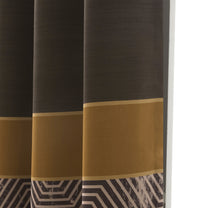 2 Pcs Dark Brown Abstract Digital Faux Silk Medium room Darkening Window | Door | Long Door Curtains