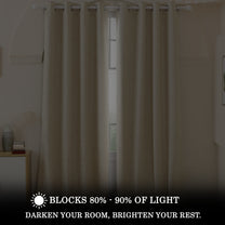 2 Pcs Blackout Foil Beige & Golden Hexagon Window/Door/Long Door Curtains