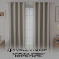 2 Pcs 400 GSM Dark Brown & White Azurio Jacquard Polyester Window / Door / Semi Long Door/ Long Door Curtains