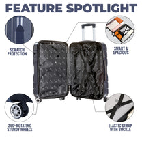 Story@home Dark Purple Small, Medium & Large Cabin Trolley Bag