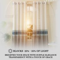 2 Pcs White & Ivory Sheer Window / Door / Semi Long Door/ Long Door Curtains