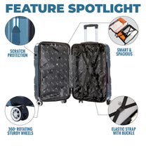 Story@home Cyan Blue Small, Medium & Large Cabin Trolley Bag