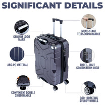 Story@home Dark Purple Small, Medium & Large Cabin Trolley Bag