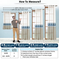 2 Pcs White & Ivory Sheer Window / Door / Semi Long Door/ Long Door Curtains