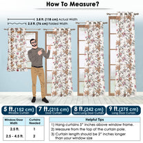 2 Pcs Cream & Pink Sheer Window / Door / Semi Long Door/ Long Door Curtains