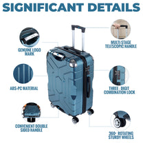 Story@home Cyan Blue Small, Medium & Large Cabin Trolley Bag