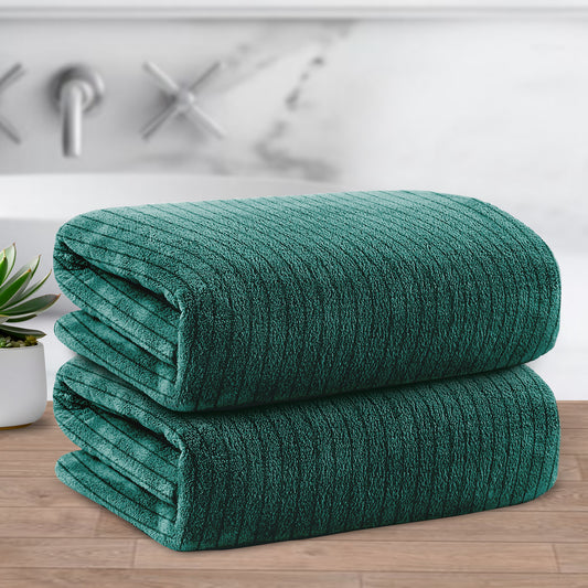 Story@Home 2 Units Microfiber Men Bath Towels - Green