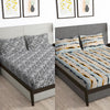 Story@Home 2 Pcs Arena Microfiber Double Bedsheets Combo With 4 Pillow Covers - Black & Grey