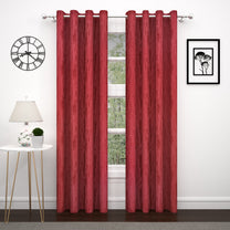 PAVO 1 Pcs Red Jacquard Blackout Door Curtains, 7 ft