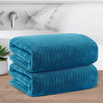 Story@Home 2 Units Microfiber Men Bath Towels - Blue